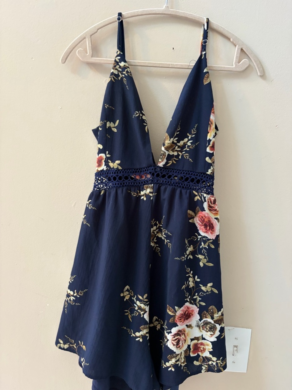 Style Rack Navy Floral Backless Dress DESIGNED IN LA